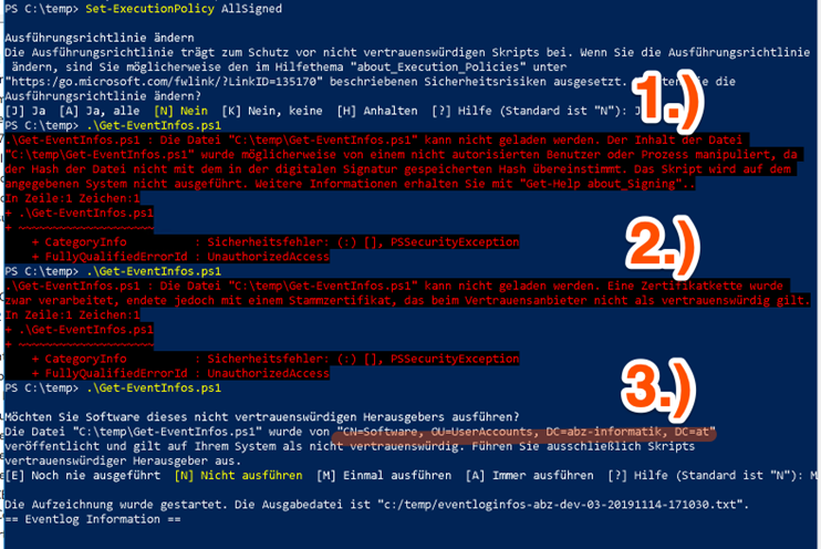 Signierte Powershell Scripts Abz Informatik